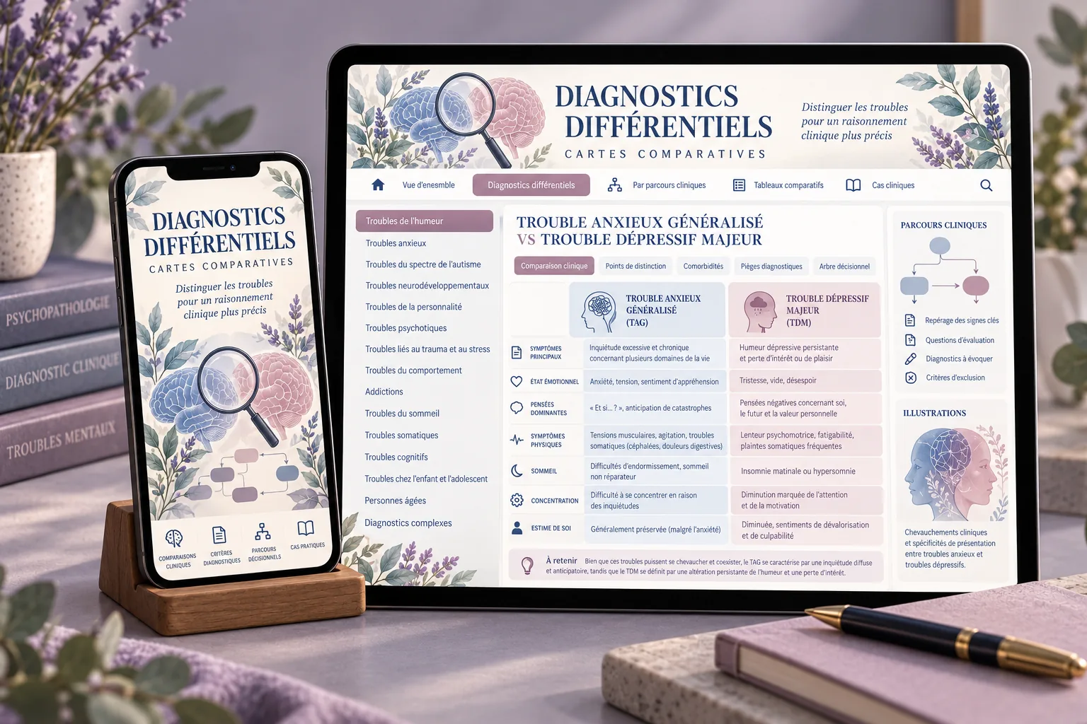 Mockup des diagnostics différentiels